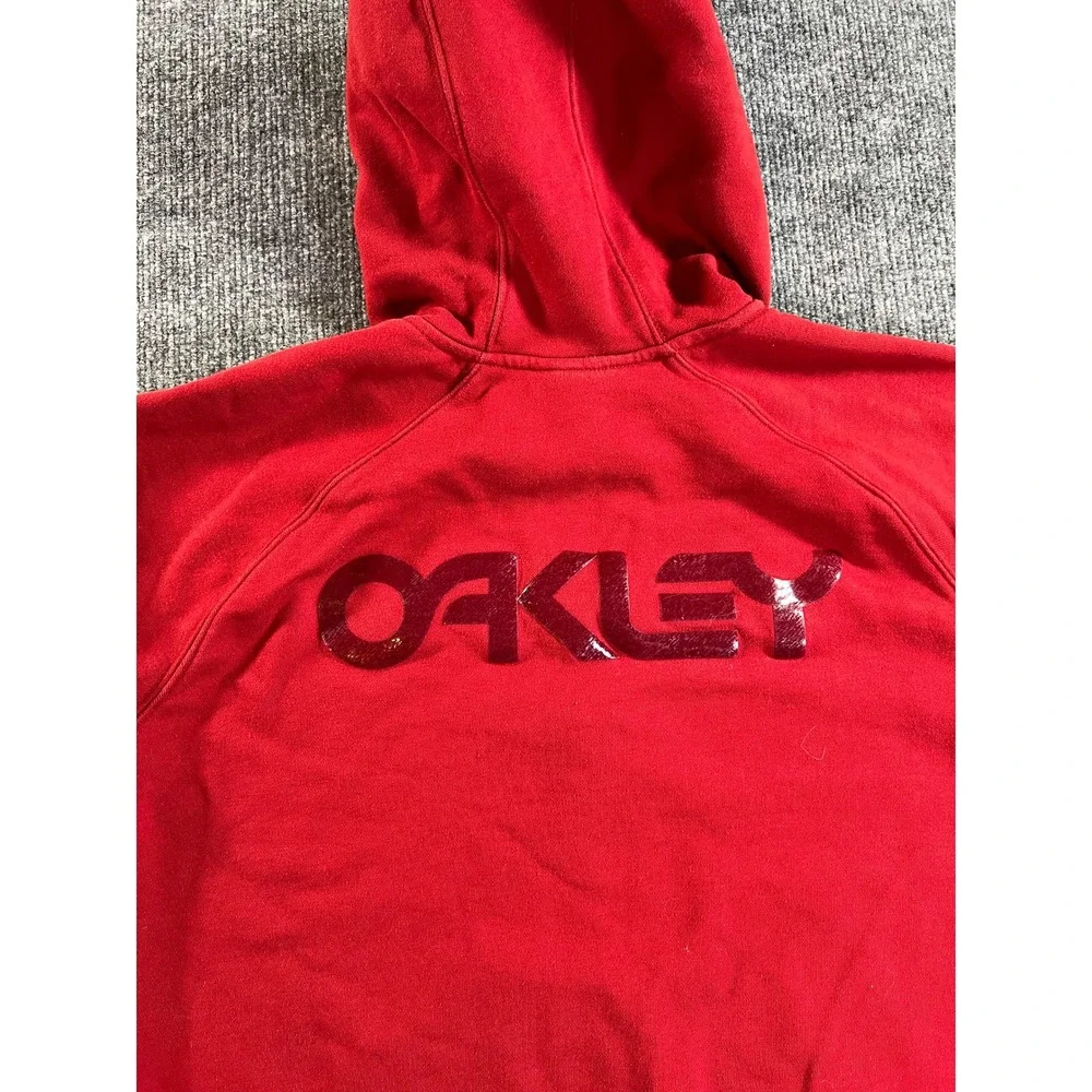 Oakley Hoodie Mens Large Red Quarter‎ Zip Custom Fit Raglan Sleeve Sweatshirt